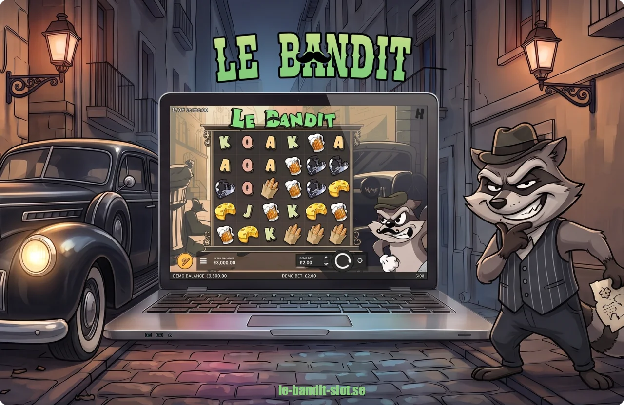 Le Bandit har en särpräglad visuell stil med tydliga symboler och en atmosfär som fångar blicken direkt